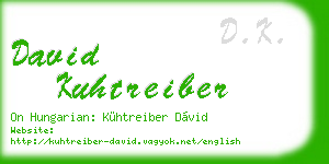 david kuhtreiber business card